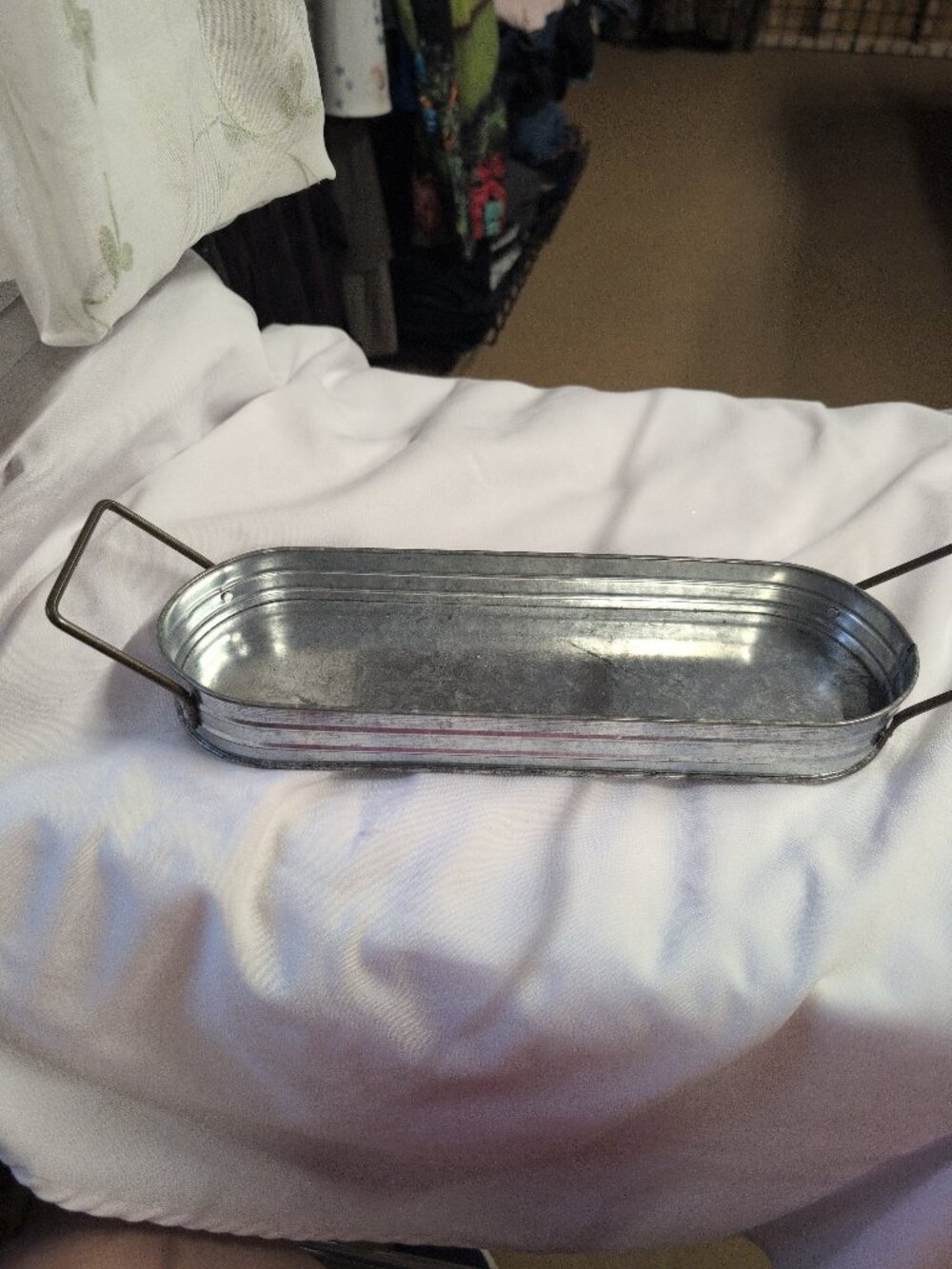 Vintage Metal Tray Decorative Rectangular